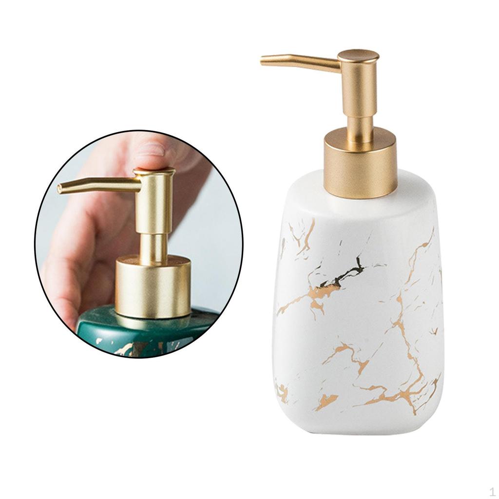 Ceramic Soap Dispenser Bath Lotion Pump Hand Shower Gel Marbling Shampoo Bathroom Kitchen 350ml
