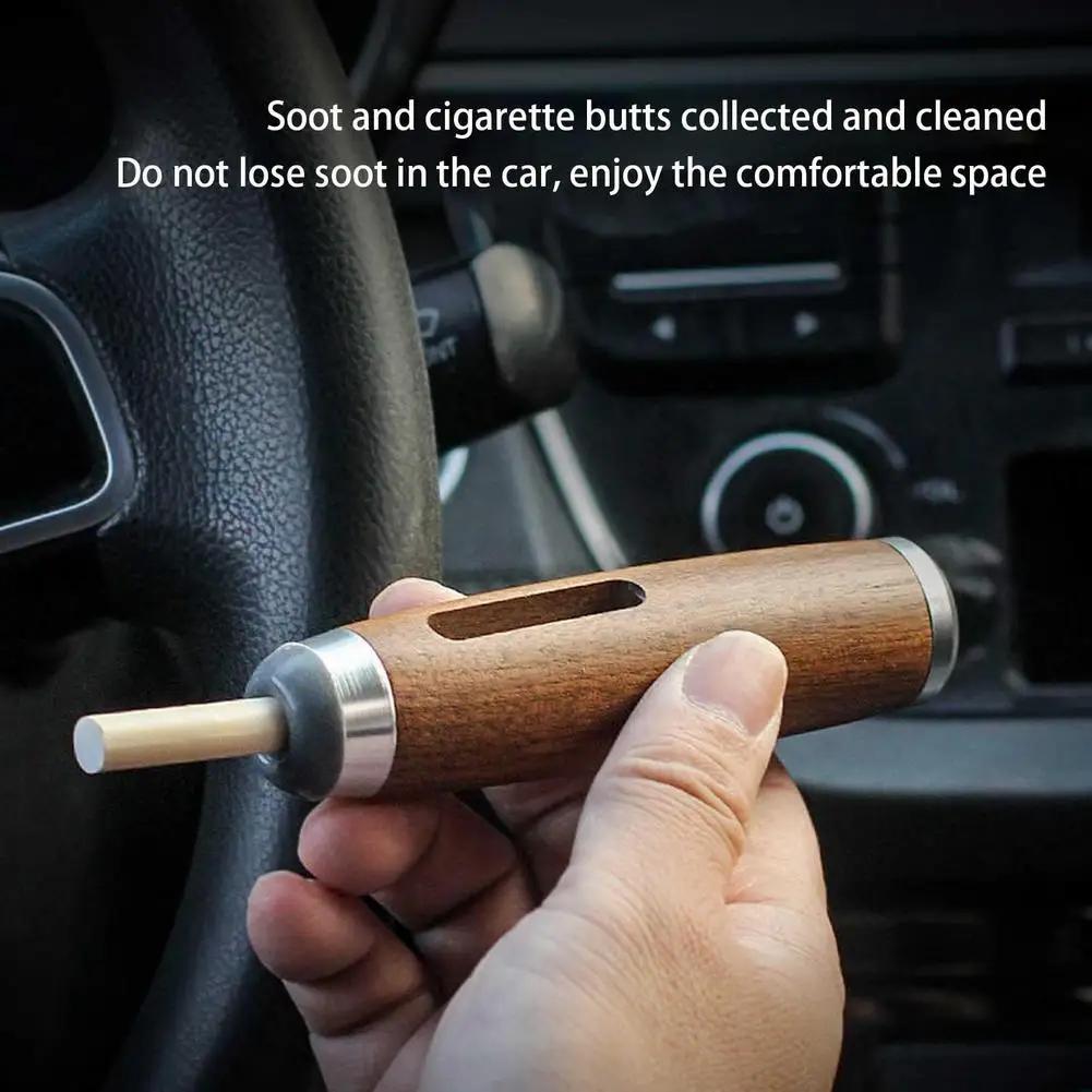 Mini Handheld Ashtrays Walnut ashtray Anti Soot-flying Cigarette Cover Cigarette Holder Ash Organizer For Car Driving Ashtray