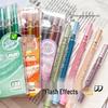 Blue Fruit Glitter Pen & Cartoon Artist Retro Paintbrush - DIY Color Journal for Students