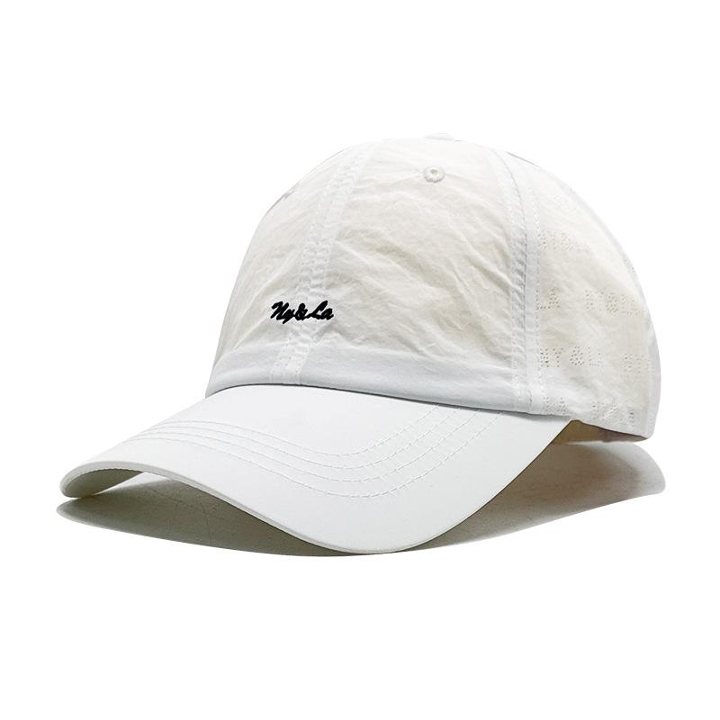 

Spring and summer new simple quick-drying embroidered letter baseball hat men s and women s retro casual face cap M（56-58cm） білий