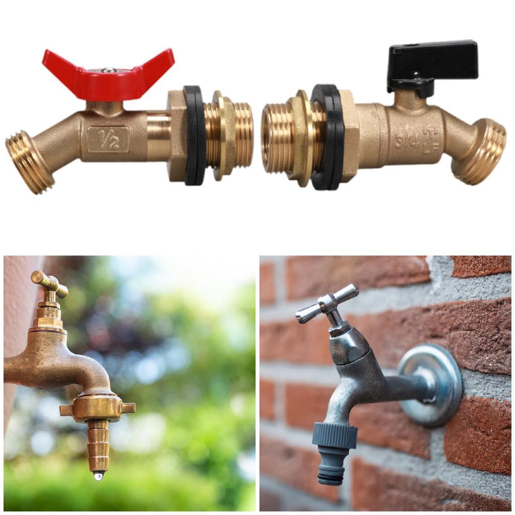 IBC Tote Tank Fittings 3/4'' Leakproof Brass Hose Valve Faucet for Ton Bucket Garden Hose Connection Garden Irrigation Outdoor