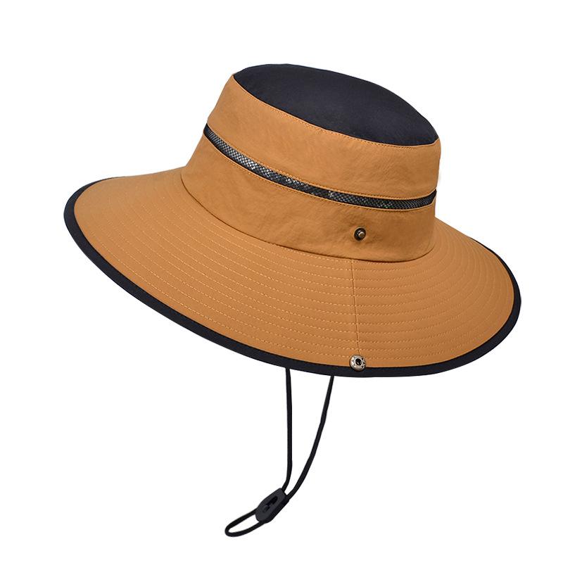 9248 summer big brim sun hat children outdoor mountaineering fishing sun protection hat men's color matching quick drying bucket hat
