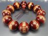 [Sekigai] Heart Sutra Wooden Prayer Beads with Gold Carvings, Chinese Characters, Blood Sandalwood, 20mm, Men's Size LLL+