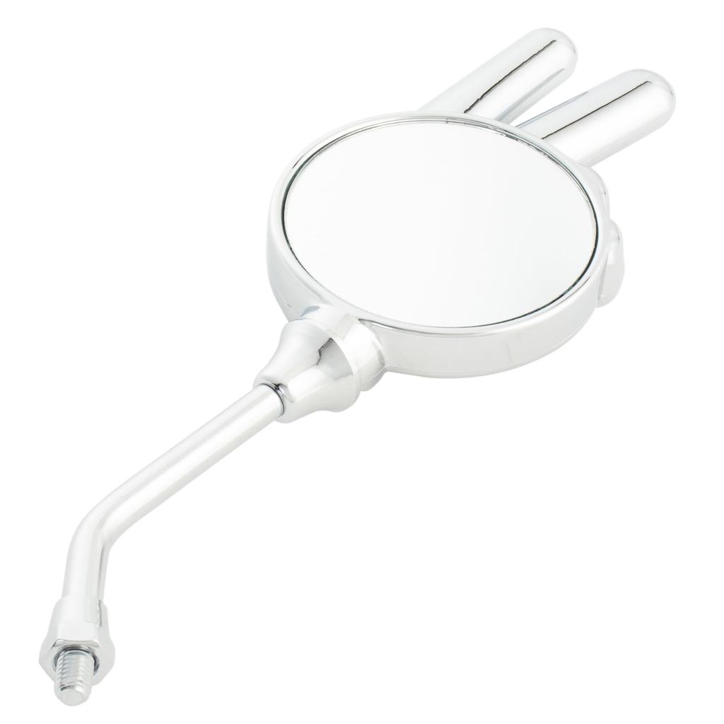 Kijima Motorcycle Parts Right 8mm Mirror Chrome Mirror, Rock-Paper-Scissors, Scissors, Side, Bolt, Finish, 76, Universal, Plated, 203-8026
