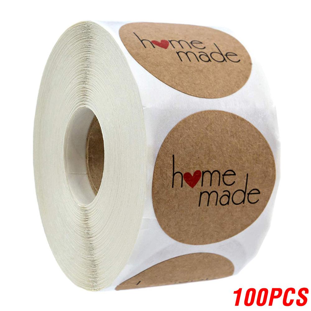 100 à 500 autocollants vintage en papier kraft pour scrapbooking, cadeaux et papeterie. Étiquettes autocollantes faites main avec amour. Merci pour vos autocollants !