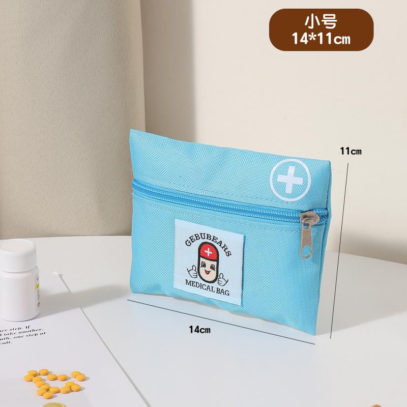 Portable First Aid Storage Bag Oxford Cloth Medicine Organizer Pouch With Zipper Compartments For Home Travel Outdoor Daily Use Small Items