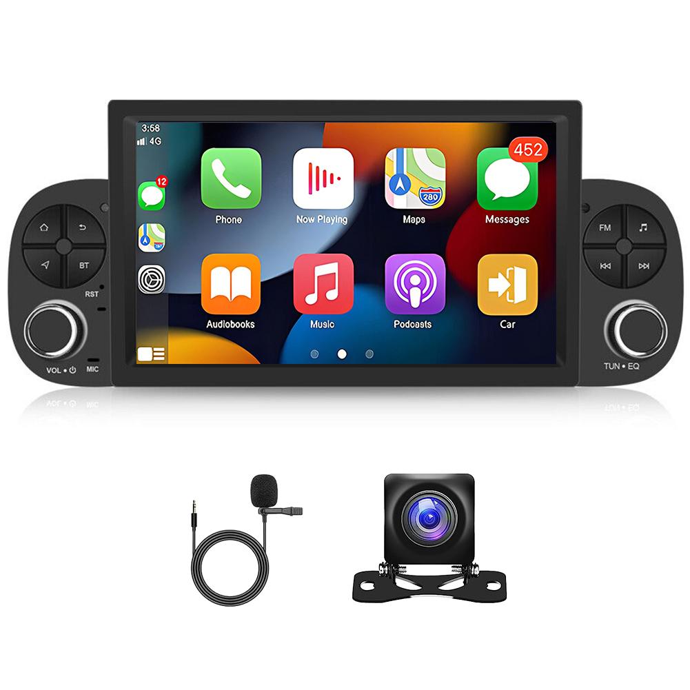 Android 13 Car Navigation 7-inch Built-in Carplay + Android Auto / 2 + 32G + AHD Camera + Microphone Applies To 13-20 Fiat Panda
