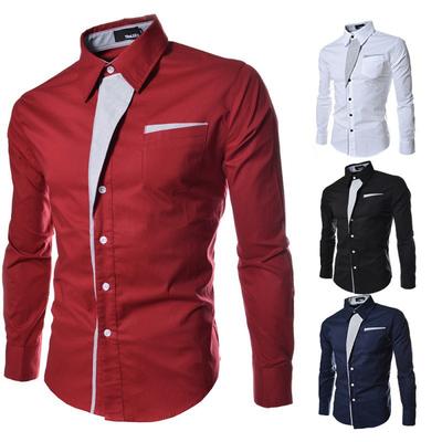 Spring and Autumn New Men's Tops Fashionable British Slim Trend Casual Long-sleeved Shirts