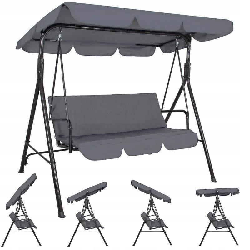 Hit Garden Swing 3 Seats Gray