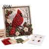 Handmade Poke Art Kit 3D Christmas Fabric Kit, DIY Punch Needle Embroidery Set, Festival Holiday No-Sew Crafts Projects for Adults and Beginner