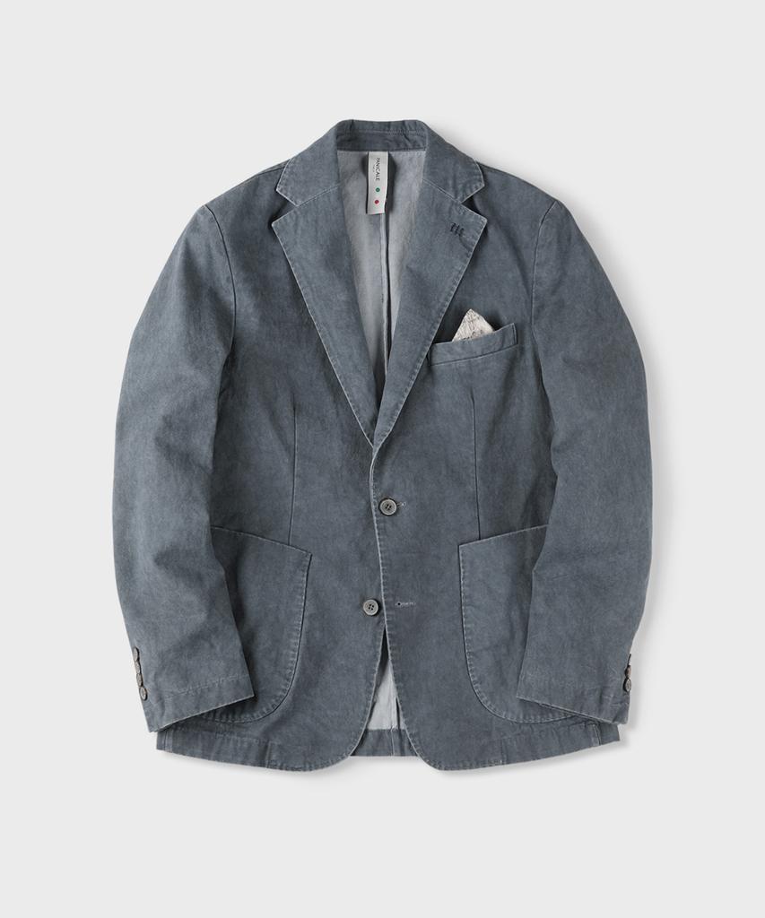 Panicale Blue Stone Washed Cotton Jacket