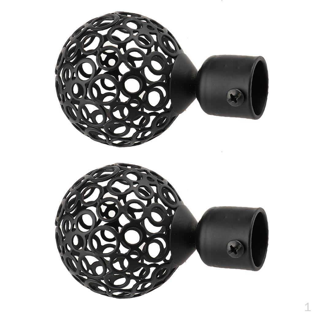 Window Curtain Rod/Pole Ends Cap Drape Pole Rail Final Heads, Fit Dia.22mm Rod, 3 Designs