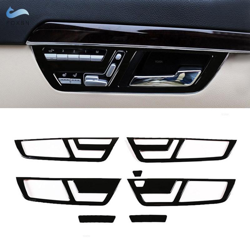

For Mercedes Benz S Class W221 2008 2009 2010 2011 2012 ABS Glossy Black Interior Door Handle Bowl Cover Protective Trim