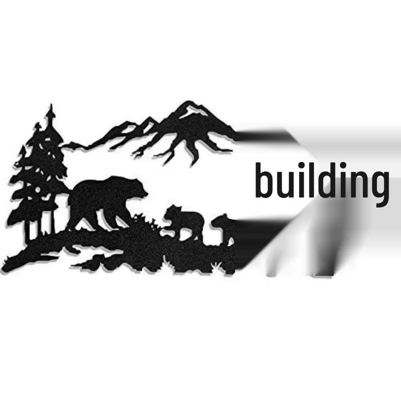 Mountain View Laser-Cut Black Iron Silhouette Wall Decoration