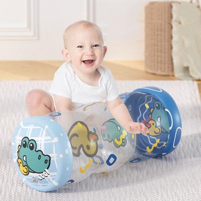 Montessori aufblasbare Rolle Krabbelspielzeug Frühe sensorische Entwicklung Spielzeug Spiele Rasselball mit Fahrradpumpe für Babys 6 12 Monate