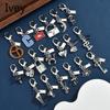 Fashionable Metal Keychain In Heart Shape / Moon Shape / Letter Shapes with Multiple Designs Ivey