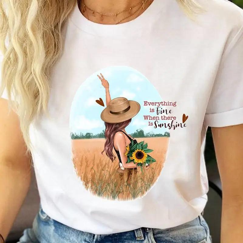 Street fashion girl T-shirt Harajuku Y2K clothes short sleeved summer T-shirt