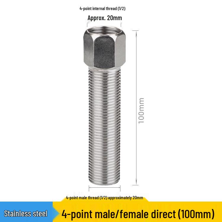 Redutor Rosqueado Vermelho de Aço Inoxidável Espessado Macho/Fêmea: Extensão de Tubo de Água de 6 para 4 Pontos, 25 para 20