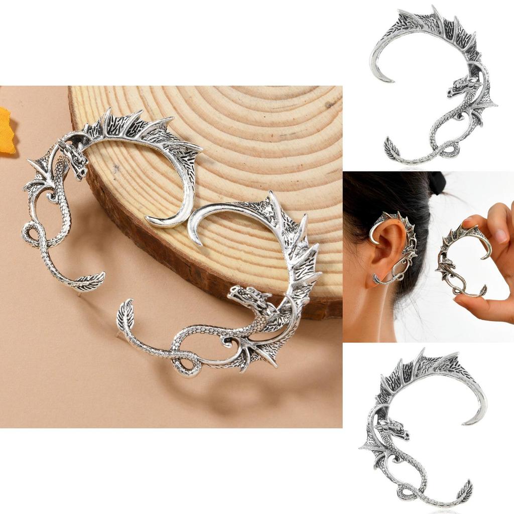 Vintage Alloy Dragon Ear Cuffs For Men Women Gothic Punk Accessories