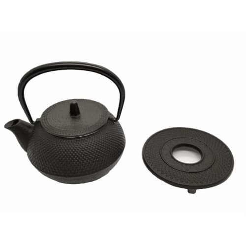 Iwachu Iron Teapot and Teapot Set, 3-Type New Arare Set, Black Finish, 0.32L, No Enamel, Suitable for Direct Heat, Nanbu Ironware, 16105