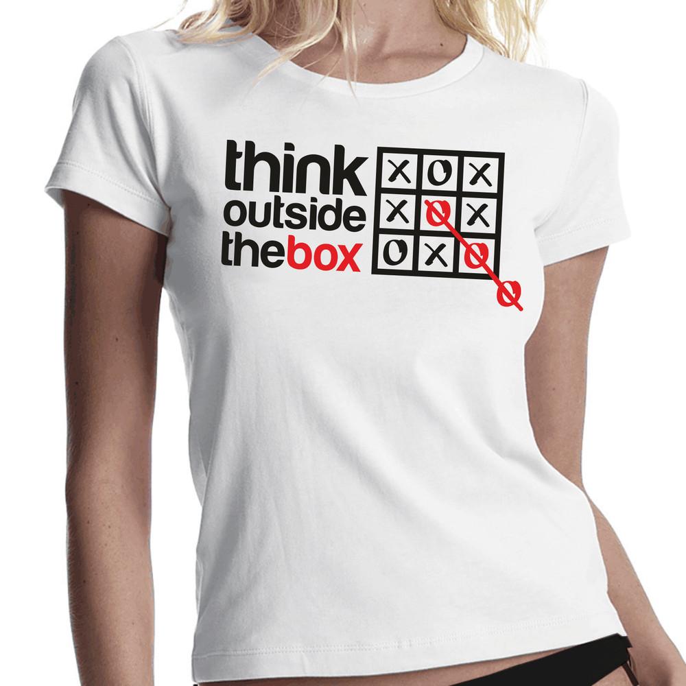 

Think Outside the Box Three Wins XXO Circle Cross Comedy Women s Girlie T-Shirt 3XL