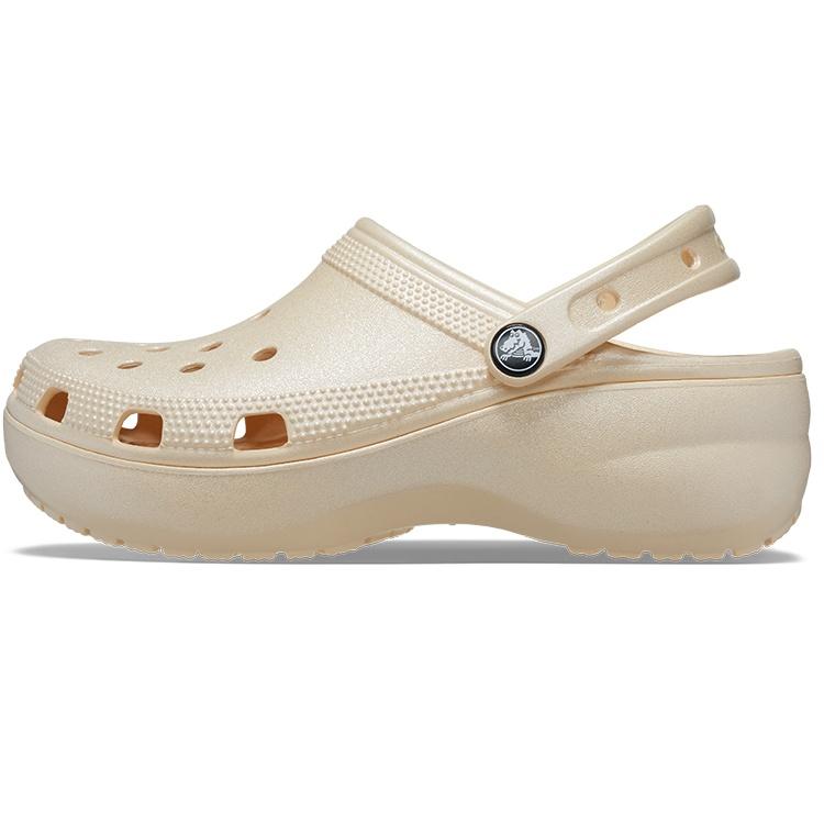 (WMNS) Crocs Classic Clog Platform Shimmer Vanilla Women s 208590-108 EU 39-40