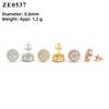 Full Moissanite D Color Women's Hip-hop Round Earrings 925 Silver Screw Ear Stud High Quality Fine Jewelry for Women men Gift