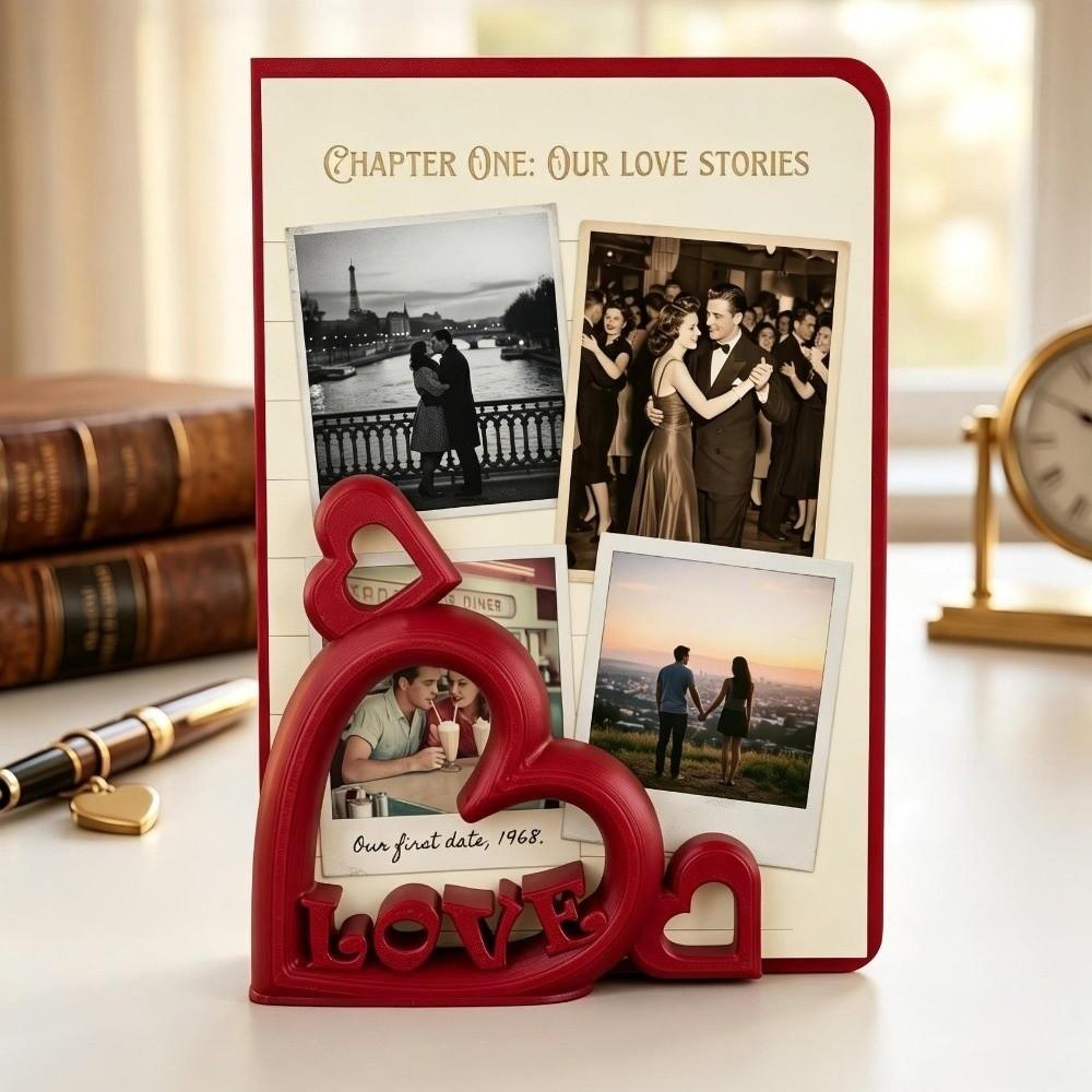Plastic Business Card Stand LOVE Letter Design Mini Picture Frame Desktop Ornament Bedroom Decor