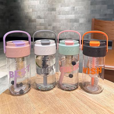 Water Cup Girl High Beauty Summer Large Capacity New Straw Cup Plastic Summer Portable Takeout