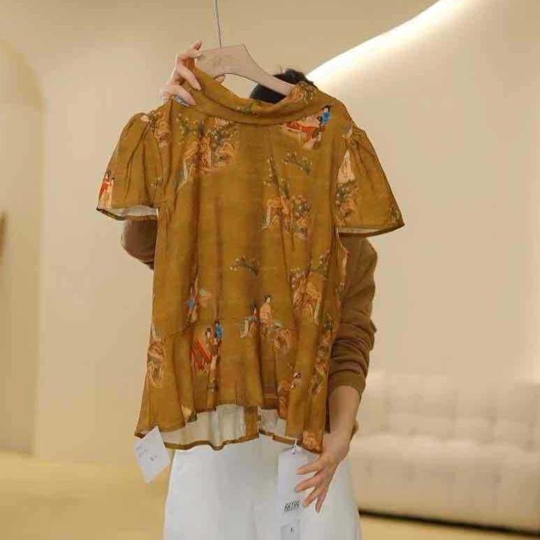 

Летний топ в национальном стиле K0126-65#0722-70 One Size жёлтый