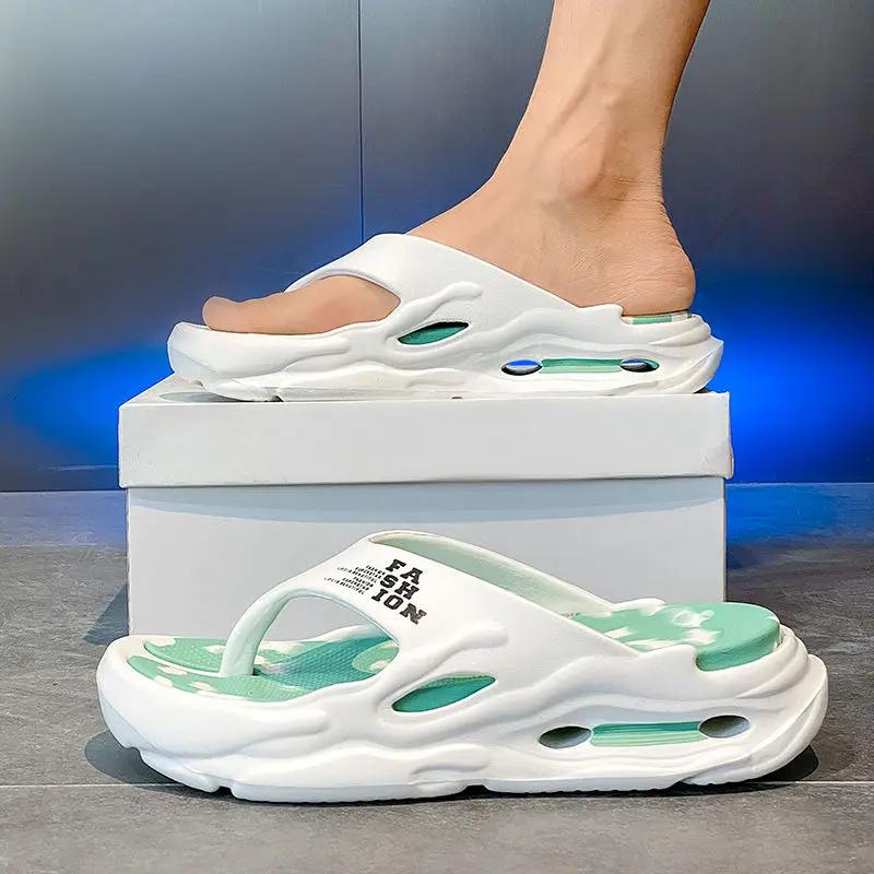 Beach Men's Shoe Shiatsu Platform Slides Flip Flops Y2k Fun Pvc Low Price Rubber Designer Luxury Clappers 2025 Eva Male Slipper