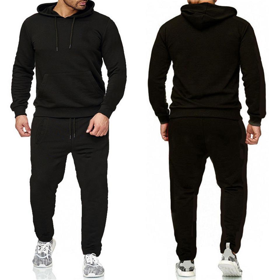 Men's Trendy Hooded Sweatshirt Two-Piece Set for Spring & Autumn