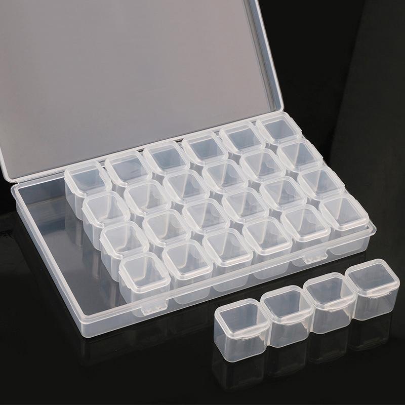 28 Compartment Adjustable Clear Plastic Storage Box For Jewelry Earrings Beads Screws Small Accessories Storage Box