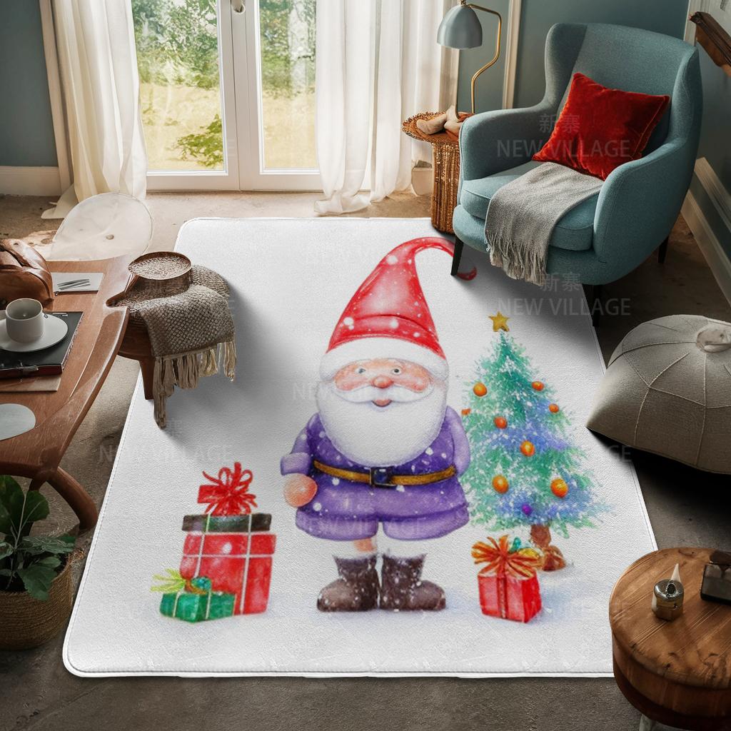 House Entrance Carpet Home Door Mat Living Room Bath Foot Bathroom Non-slip Water Absorption Rugs Bath Merry Christmas Winter