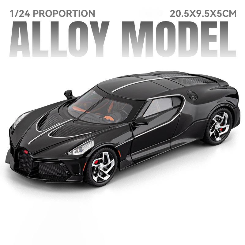 1:24 Skala La Voiture Noire Bolide Legierung Sportwagen Modell Legierung Druckguss Spielzeug Mit Sound Licht Rückzieher Fahrzeuge Mode Ornamente