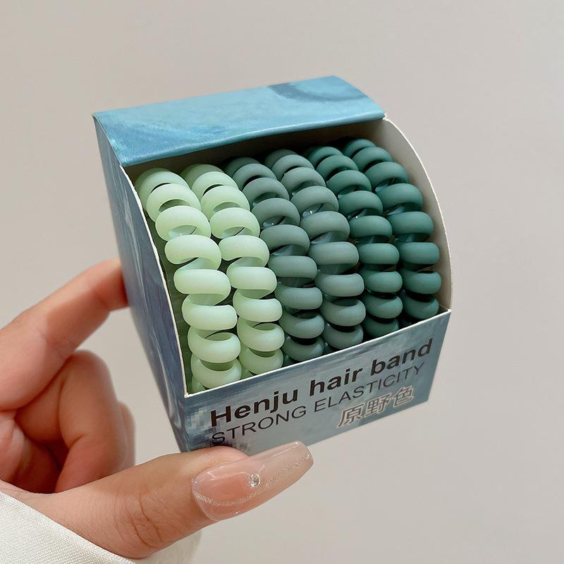 6 sztuk matowych gumek do włosów z drutu telefonicznego – wytrzymałe, bardzo elastyczne gumki dla kobiet