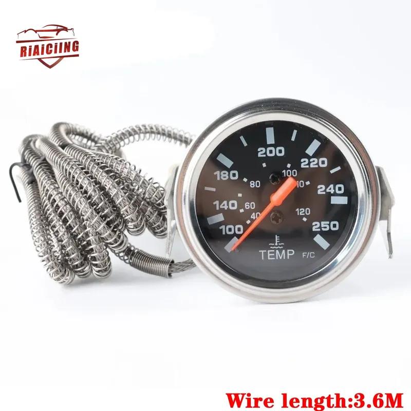 Manomètre mécanique de température de l'eau (12V, 2"/52MM) - 40-120℃/100-250℉, Livré avec capteur NPT 1/2