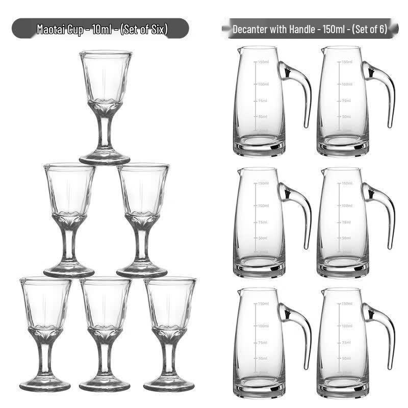 Qiwei Thickened Crystal Glass Decanter & Cup Set