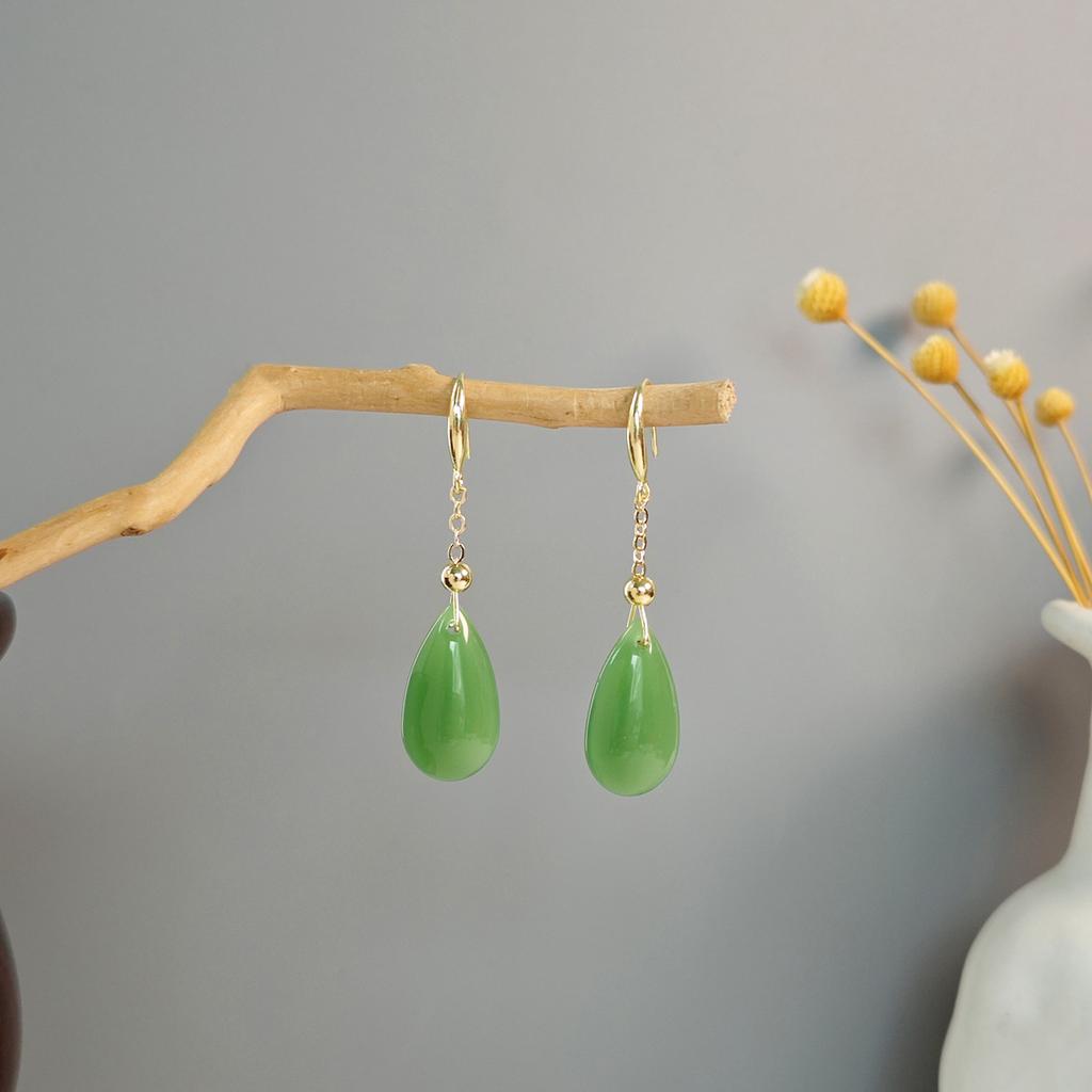 Antique Beaded Long Fringed Earrings, Chinese Hanfu Accessories, Flower Fan Bow Earrings.