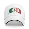 Mexico Heart with Mexican Flag Baseball Cap Hip Hop  Sandwich Cap for Unisex Women Breathable Sun Cap Sport