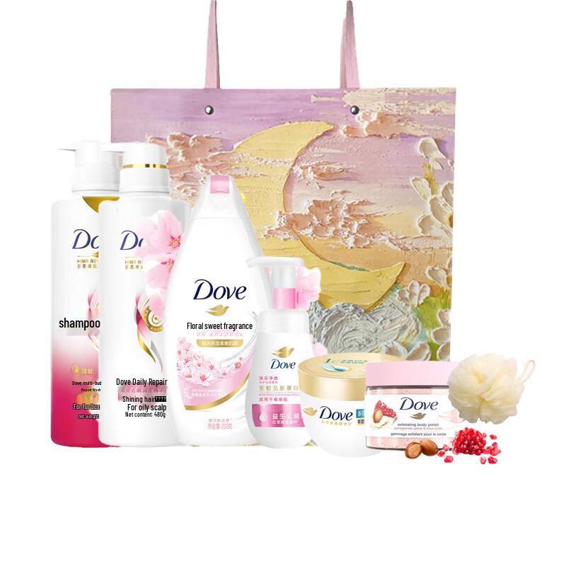 DOVE Cherry Blossom Sweet Scent Hair Care 6-Piece Gift Set