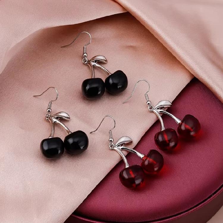 Lebendige Kirschohrringe Accessoire Niedliche Kirschohrringe für Damen Stilvolles Ohraccessoire für jeden Anlass