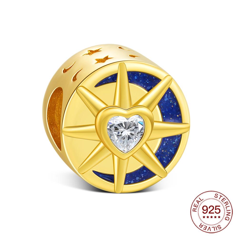 Copper Original Charms Sun Moon Pendants Fit Classic Bracelet Diy For Bracelet Women Fashion Jewelry Diy Gift