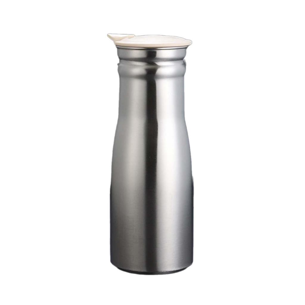 Stainless Steel Water Jug 1.0L Large Capacity Teapot Mix Drinks Juice Jar Water Pitcher for Tea Milk Lemonade Coffee Restaurant