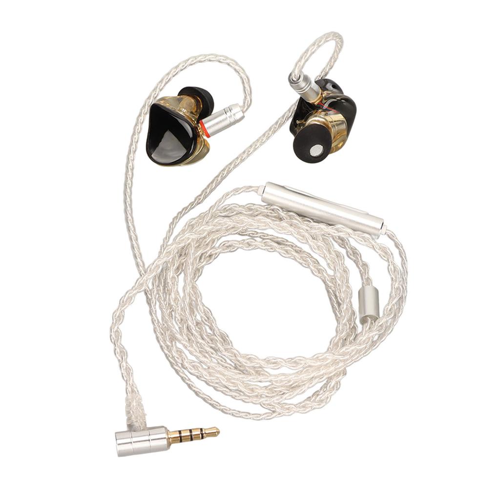Resin Monitor Earphones Pure Copper Unit Wired Headphone with Connection Cable for Drummer Musician