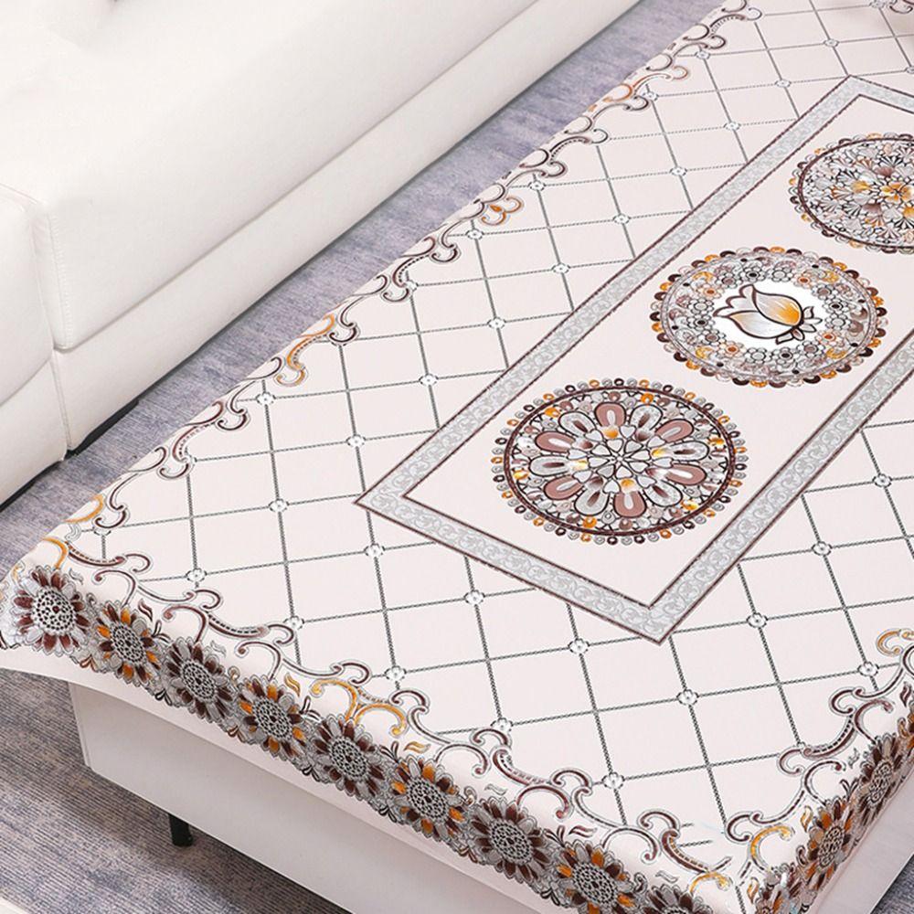 PVC Floral Tablecloth 90x150cm Dessert Table Cover Home Decoration Tea Table Cover  Wedding