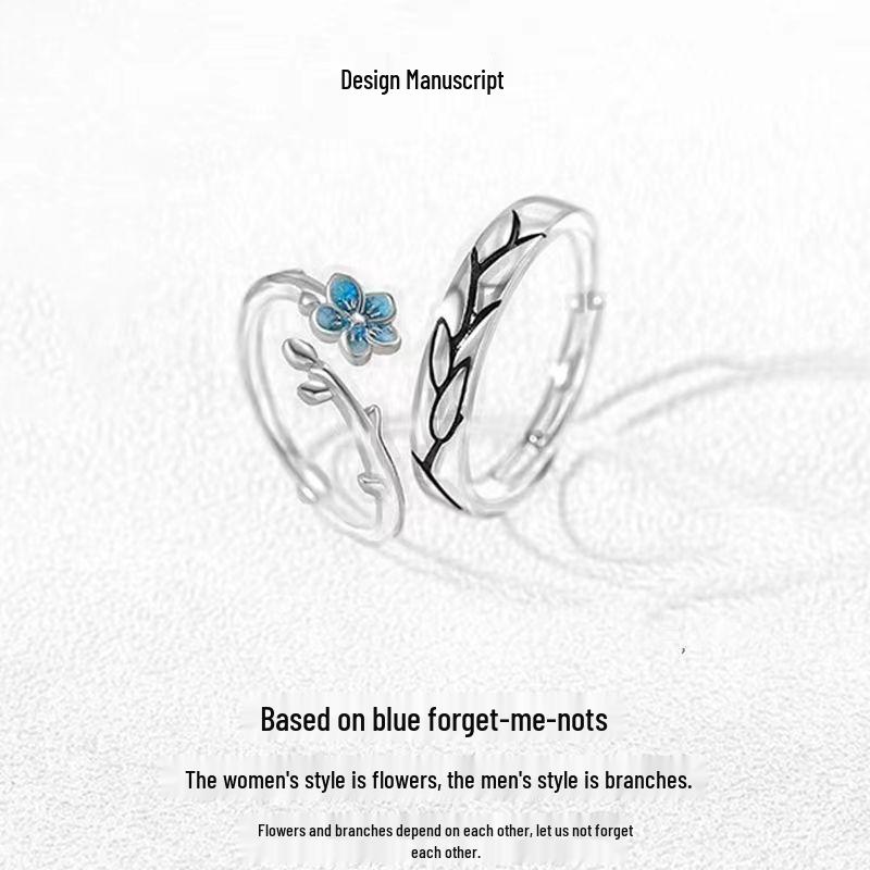"Forget-me-not" Couple Rings - Stylish Women's Pair Rings, Perfect for Birthdays or Christmas Gifts for Boyfriend