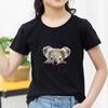 Bawełniany T-shirt dla dzieci Uroczy nadruk z wyłaniającym się koalą Okrągły dekolt Krótki rękaw Koszulka Casual Oddychająca Chłopcy Dziewczynki Letnie Topy