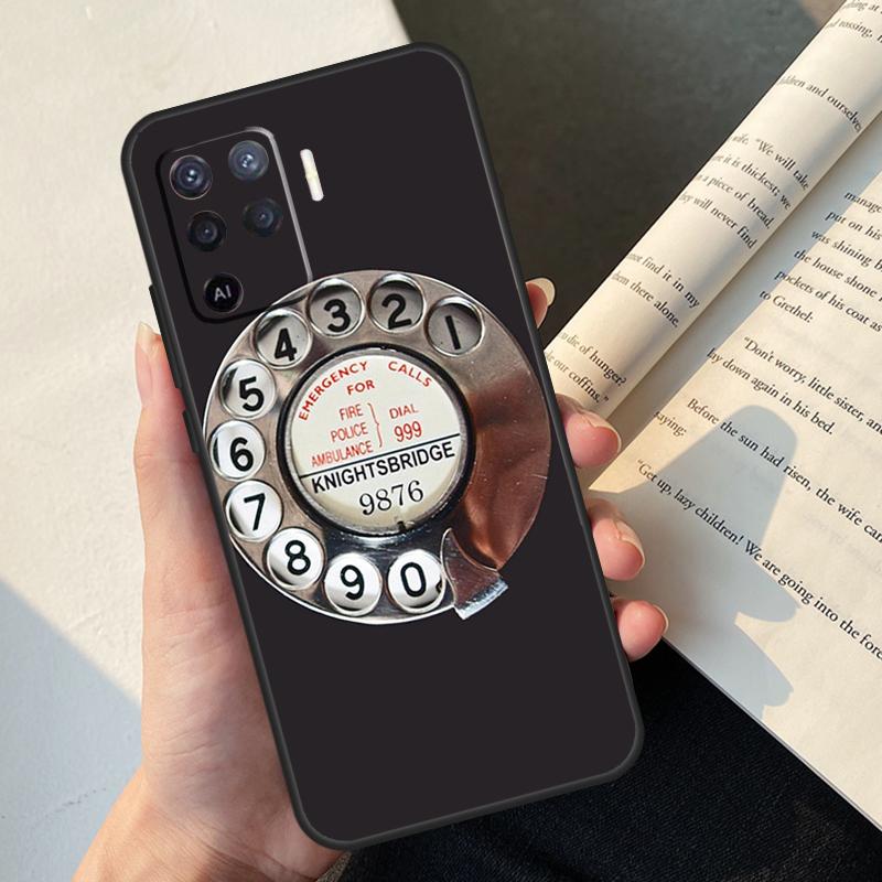 

Retro rotary dial telephone Case For Oppo A58 A98 A78 A18 A38 A60 A80 A40 A77 A57 A17 A74 A54 A94 A96 A76 A16 A15 A5 Pro OPPO A76