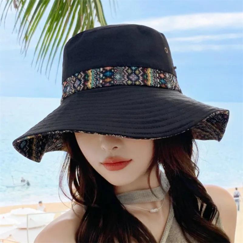 

Ethnic Western Cowboy Hat for Women | Vintage Sun Hat | Outdoor Wide Brim Sun Protection M 56 58cm чорний